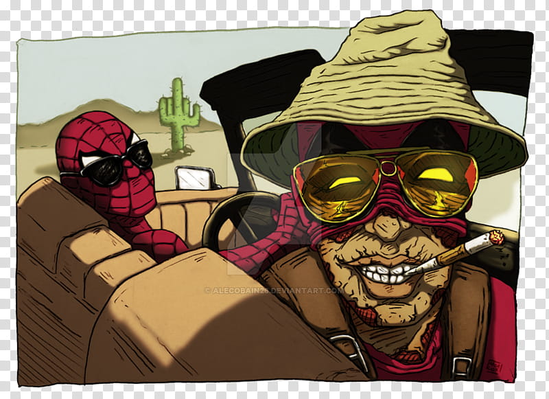 Spiderman y DeadPool in las Vegas transparent background PNG clipart