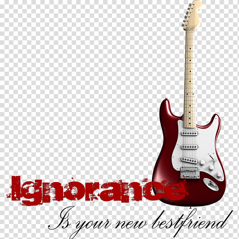 Ignorance, red and white electric guitar transparent background PNG clipart