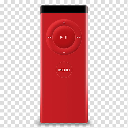 Apple remote, red and black remote control transparent background PNG clipart