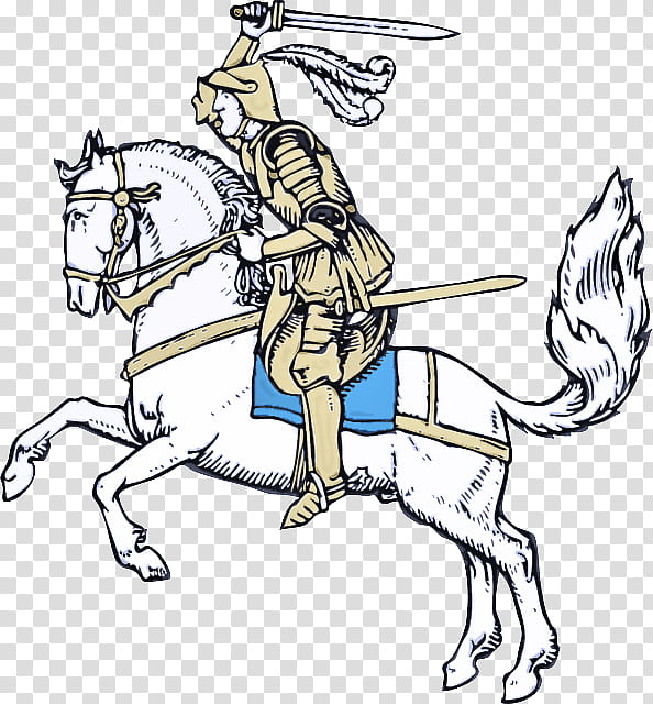 rein line art knight horse, Cartoon, Horse Supplies, Bridle, Conquistador, Pack Animal transparent background PNG clipart