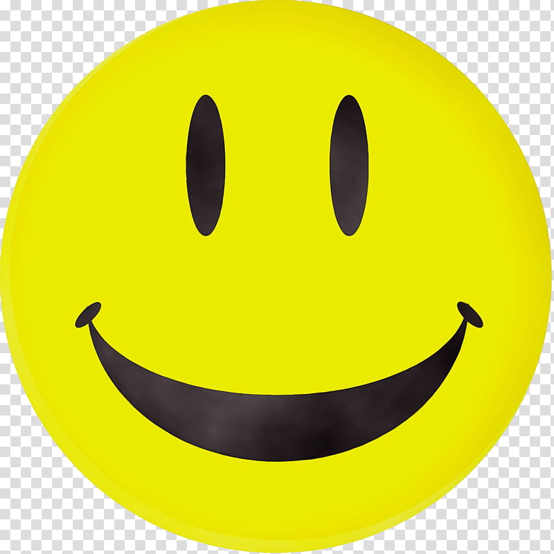 Happy Face Emoji, Watercolor, Paint, Wet Ink, Smiley, Emoticon, Symbol, Yellow transparent background PNG clipart