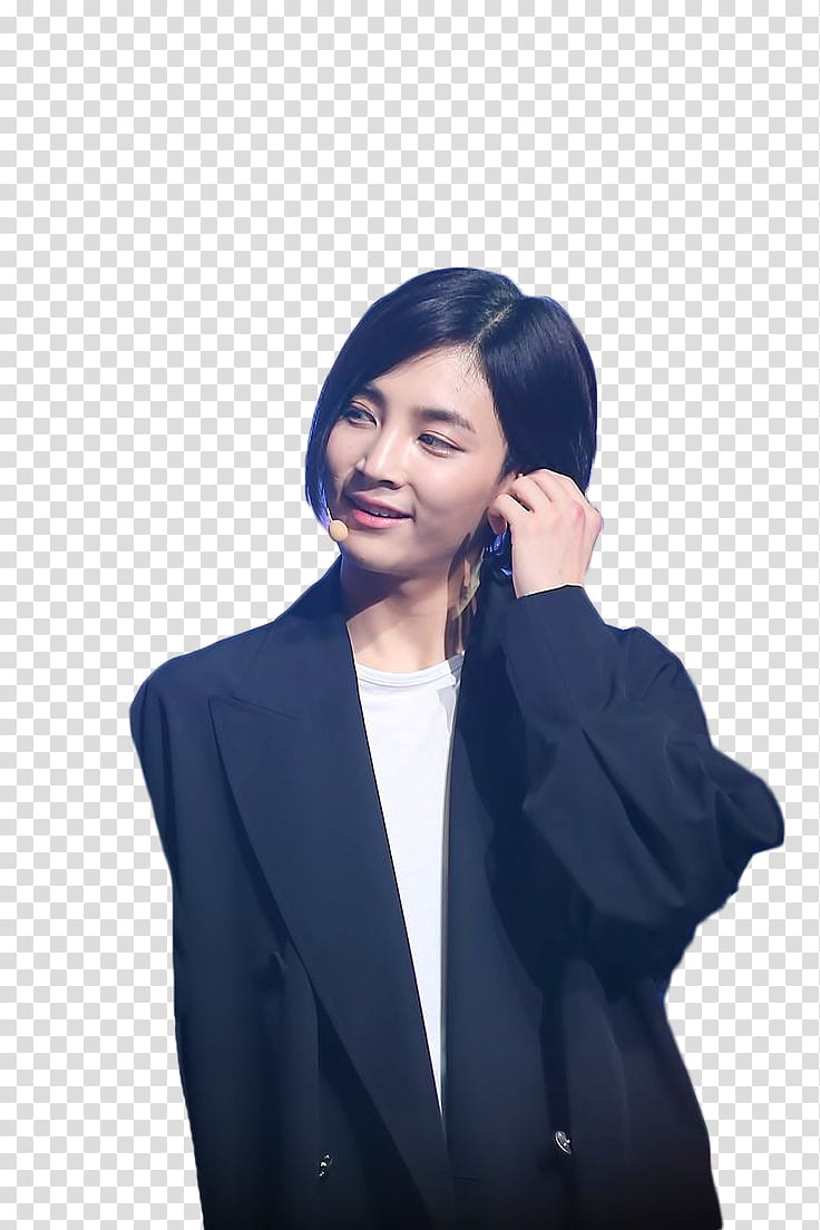 Jeonghan Seventeen, women's black blazer transparent background PNG clipart