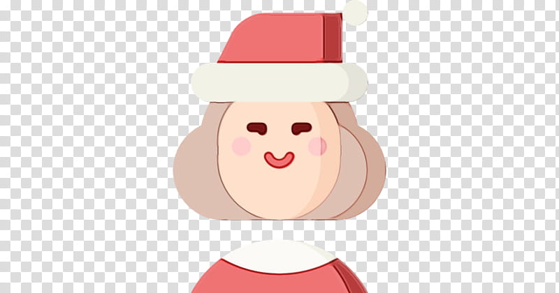Santa Claus Hat, Santa Claus M, Headgear, Nose, Cartoon, Pink, Smile transparent background PNG clipart