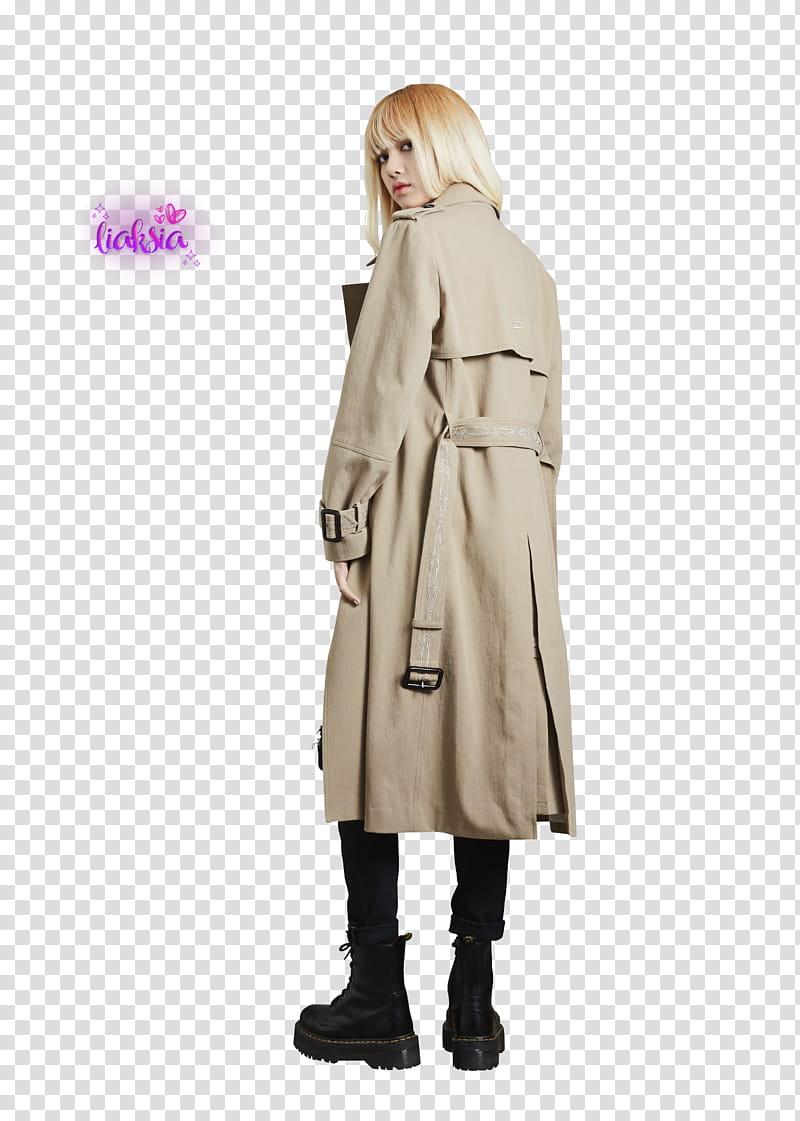 BLACKPINK Lisa , woman wearing trench coat while standing transparent background PNG clipart