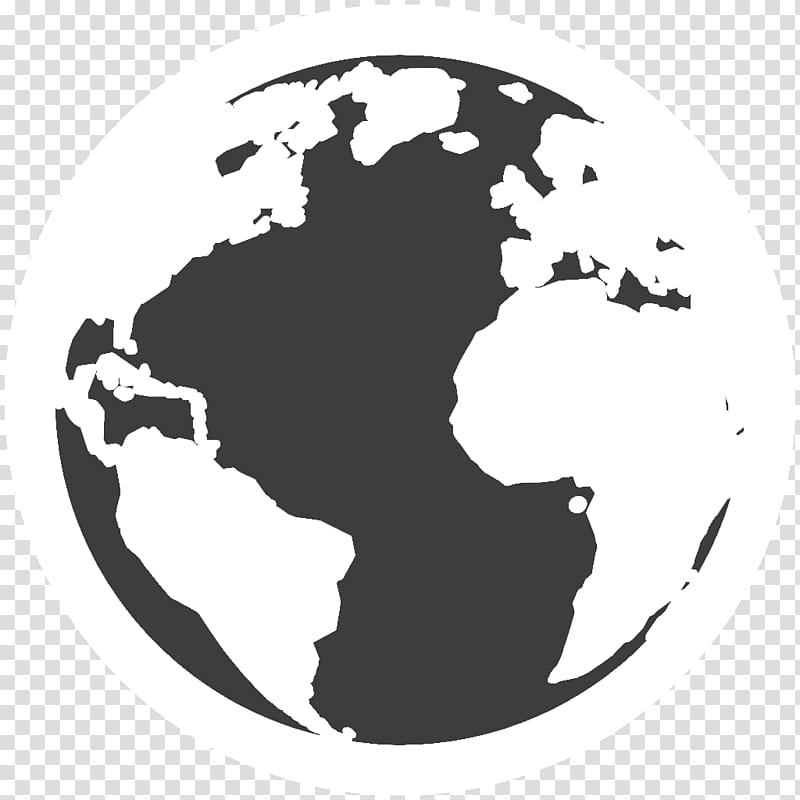 Earth Black And White, Globe, World, World Map, Symbol, Black And White
, Silhouette, Circle transparent background PNG clipart