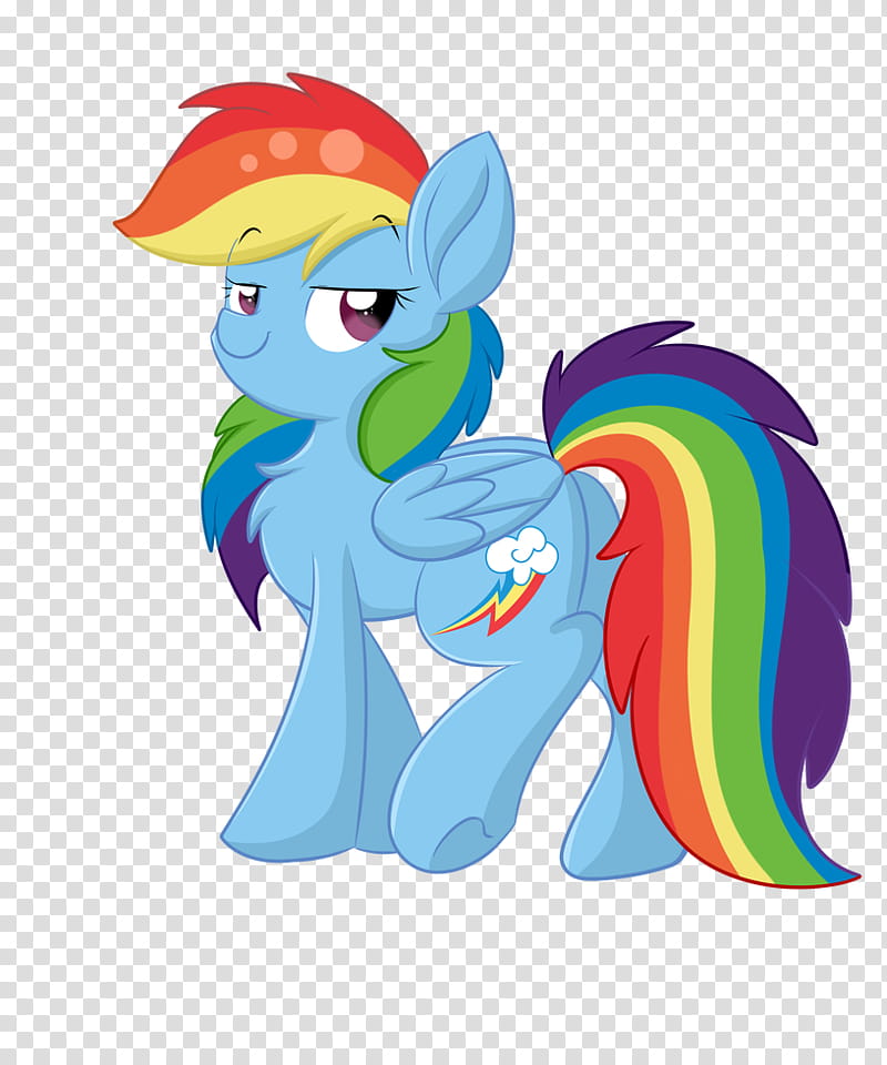 Rainbow Dash, blue My Little Pony character with rainbow-colored hair transparent background PNG clipart