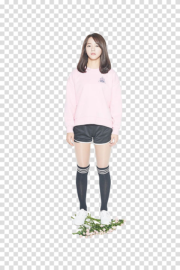 PRODUCE  KIM SE JEONG P, female Korean star wearing pink sweater transparent background PNG clipart