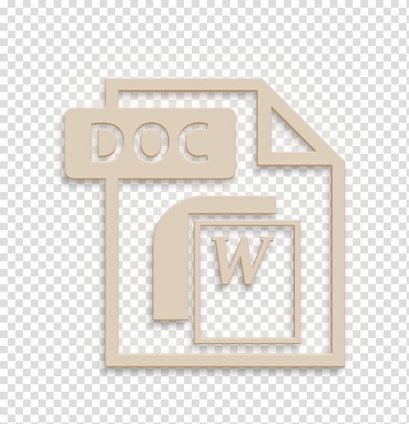 doc icon word icon, White, Text, Beige, Material Property, Logo, Symbol, Number transparent background PNG clipart