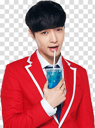 EXO KFC CHINA, man holding juice cup transparent background PNG clipart