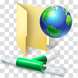 Windows Live For XP, blue and green globe and yellow folder illustration transparent background PNG clipart