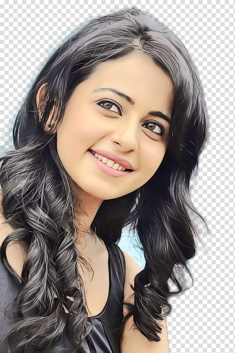 Girl, Rakul Preet Singh, Indian, Black Hair, Hair Coloring, Brown Hair, Layered Hair, Long Hair transparent background PNG clipart