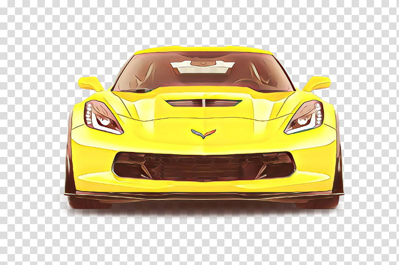 land vehicle vehicle car sports car supercar, Yellow, Bumper, Corvette Stingray, Chevrolet Corvette transparent background PNG clipart