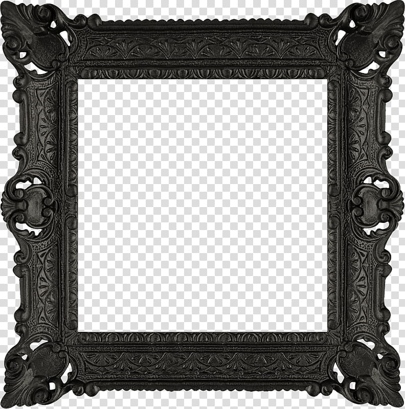 ornate black frame transparent background PNG clipart