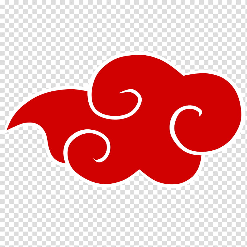 BIG Akatsuki Cloud, red and white heart illustration transparent background PNG clipart