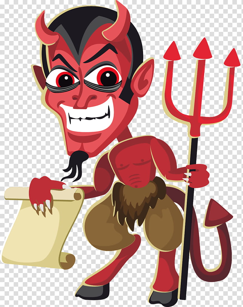 Devil, Demon, Satan, Cartoon transparent background PNG clipart