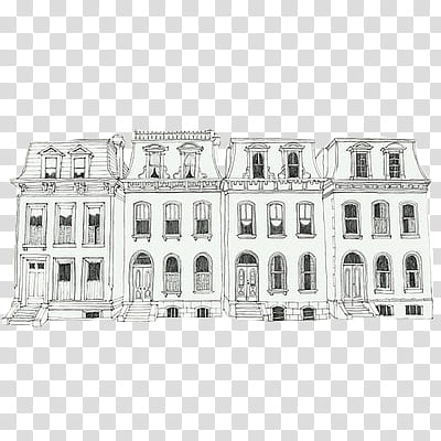 S, white building sketch transparent background PNG clipart