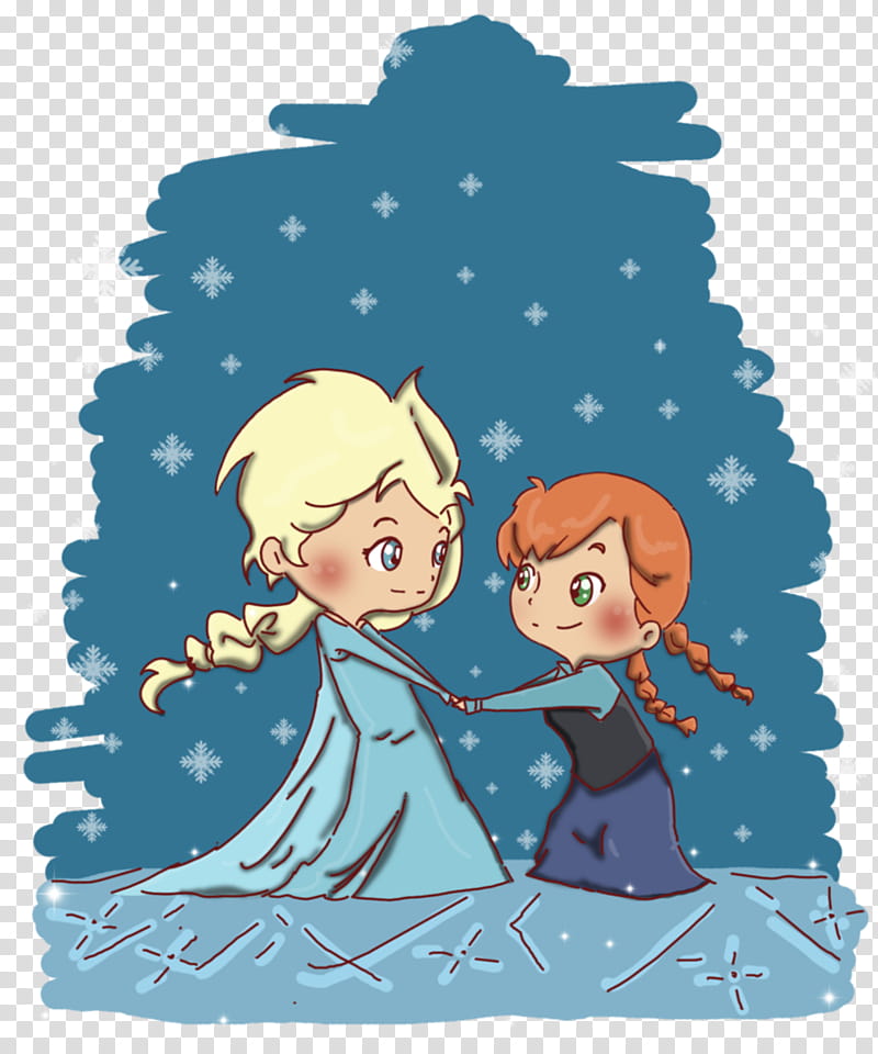 Frozen, Elsa and Anna  digital colored  transparent background PNG clipart