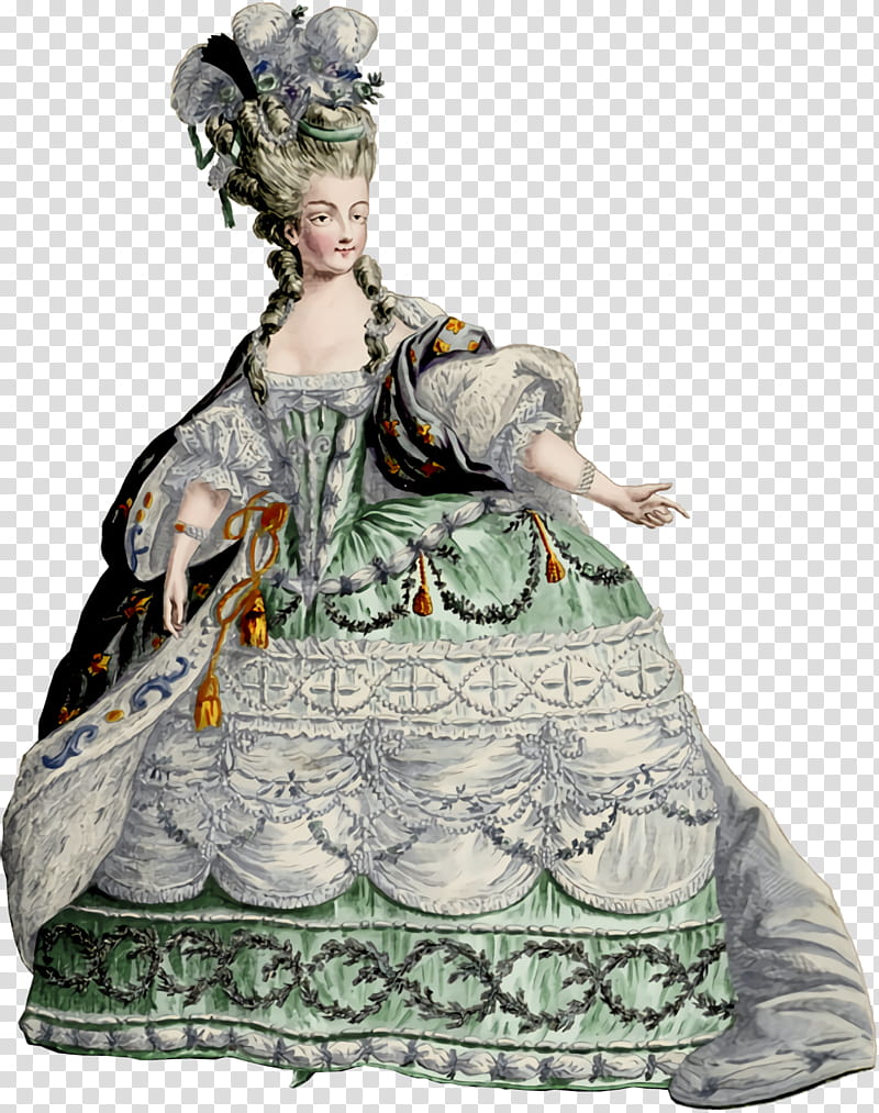 victorian fashion figurine costume design fashion dress, Statue, Toy, Fontange transparent background PNG clipart