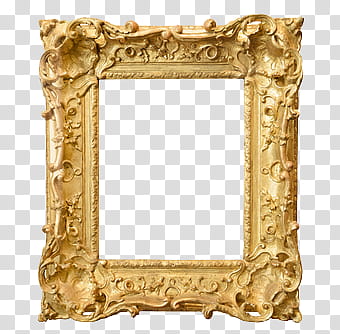 rectangular gold frame transparent background PNG clipart