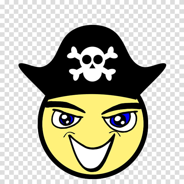 cartoon people, black and yellow pirate emoji transparent background PNG clipart