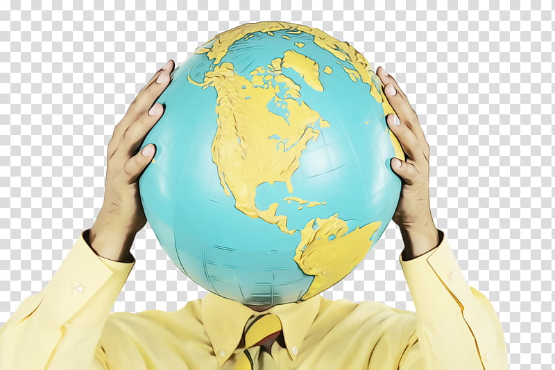 globe yellow earth world planet, Watercolor, Paint, Wet Ink, Hand, Gesture transparent background PNG clipart