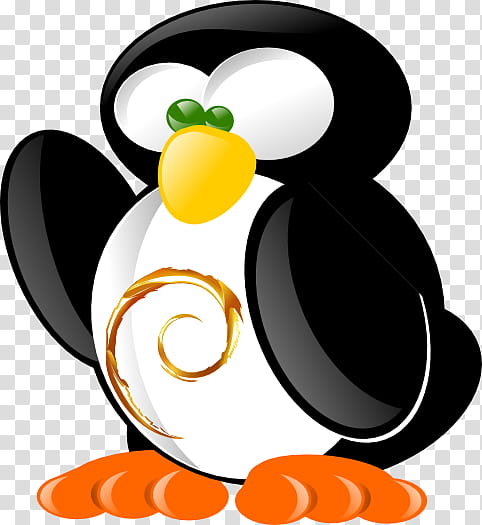 Tux LinUes Debian Gold, black and white penguin illustration transparent background PNG clipart