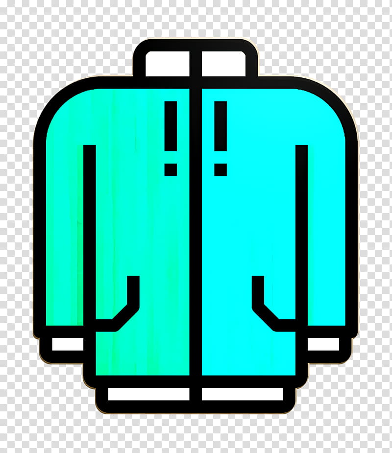 Long sleeve icon Clothes icon Garment icon, Turquoise, Suitcase, Line transparent background PNG clipart