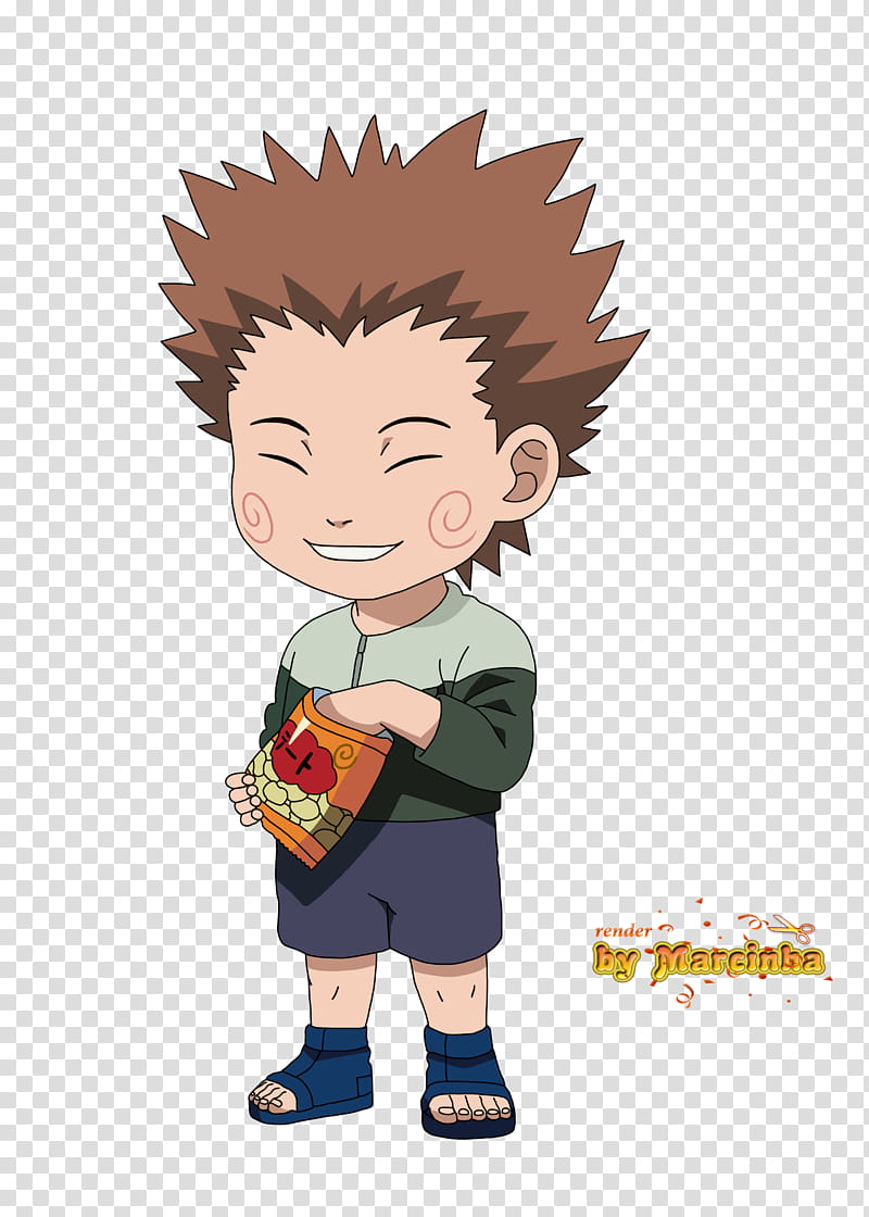 Render Chibi Choji, Neji Naruto character transparent background PNG clipart
