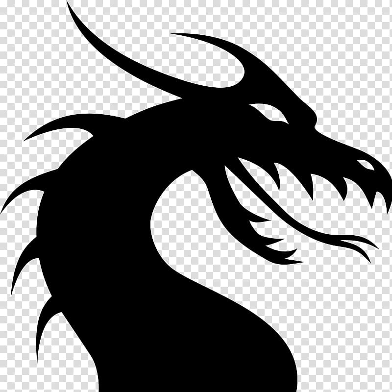 Chinese, Silhouette, Dragon, Chinese Dragon, Head, Cartoon, Blackandwhite, Eye transparent background PNG clipart