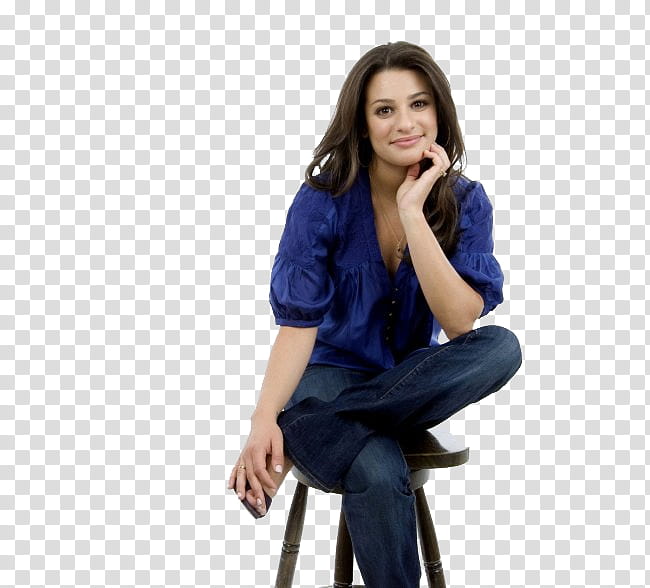 Lea Michele, woman sitting while cross her legs transparent background PNG clipart
