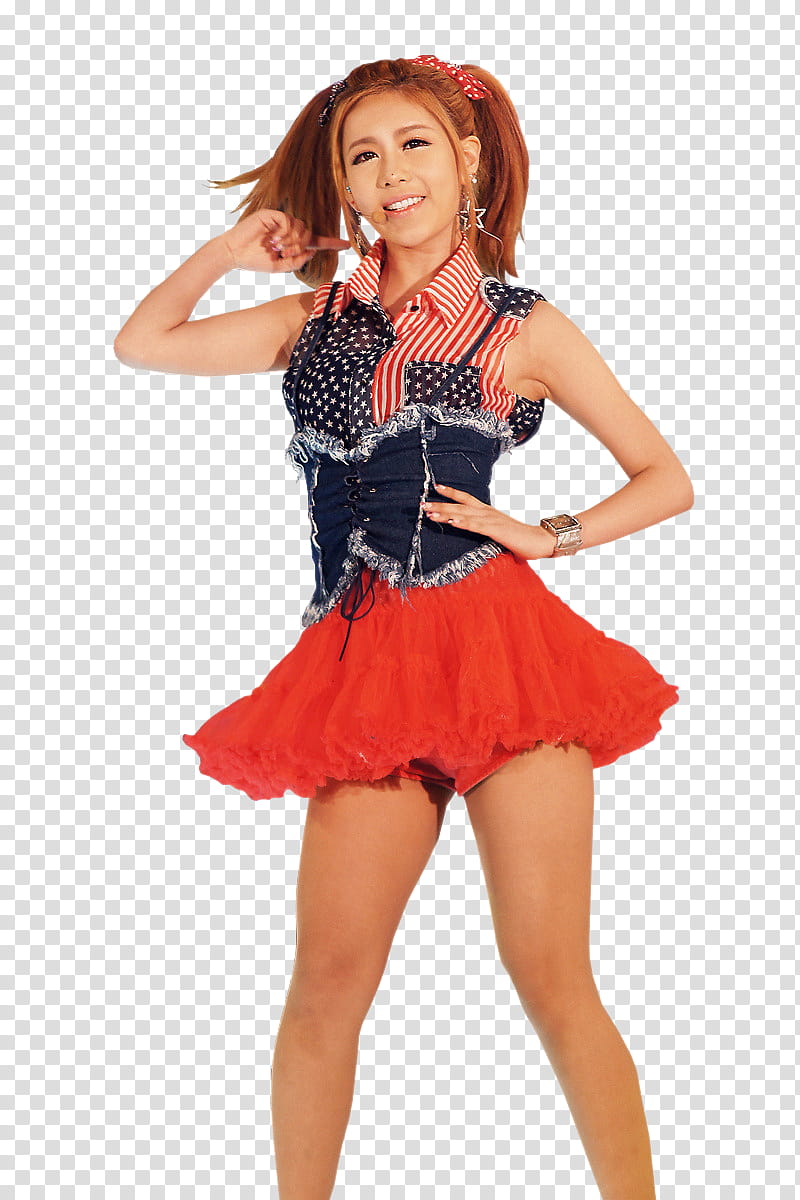 Qri s, woman wearing red mini skirt transparent background PNG clipart