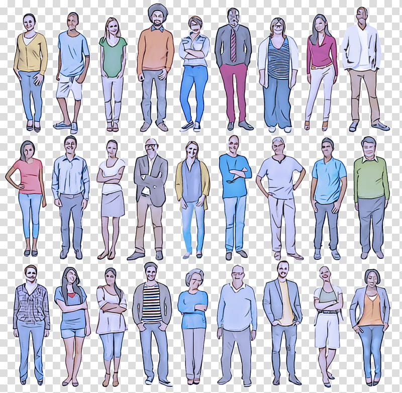 people standing jeans human fashion, Joint, Textile, Muscle, Electric Blue, Uniform transparent background PNG clipart