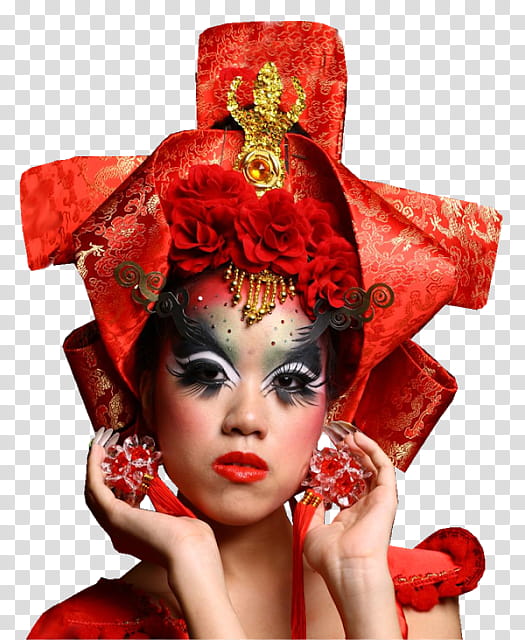 Woman Hair, Geisha, Cosmetics, Beauty, Artist, Makeup Artist, Painting, Red transparent background PNG clipart