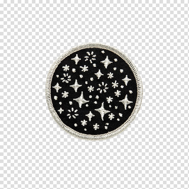 Embroidered Patches, round black and white patch illustration transparent background PNG clipart