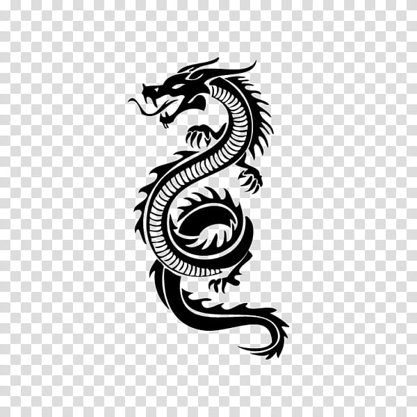 Dragon, Tattoo, Silhouette, Temporary Tattoo, Symbol transparent background PNG clipart