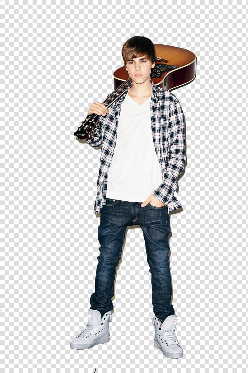 , Justin Beiber carrying acoustic guitar transparent background PNG clipart