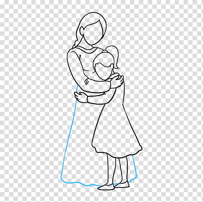 Mother daughter silhouette hand draw sketch Vector Image