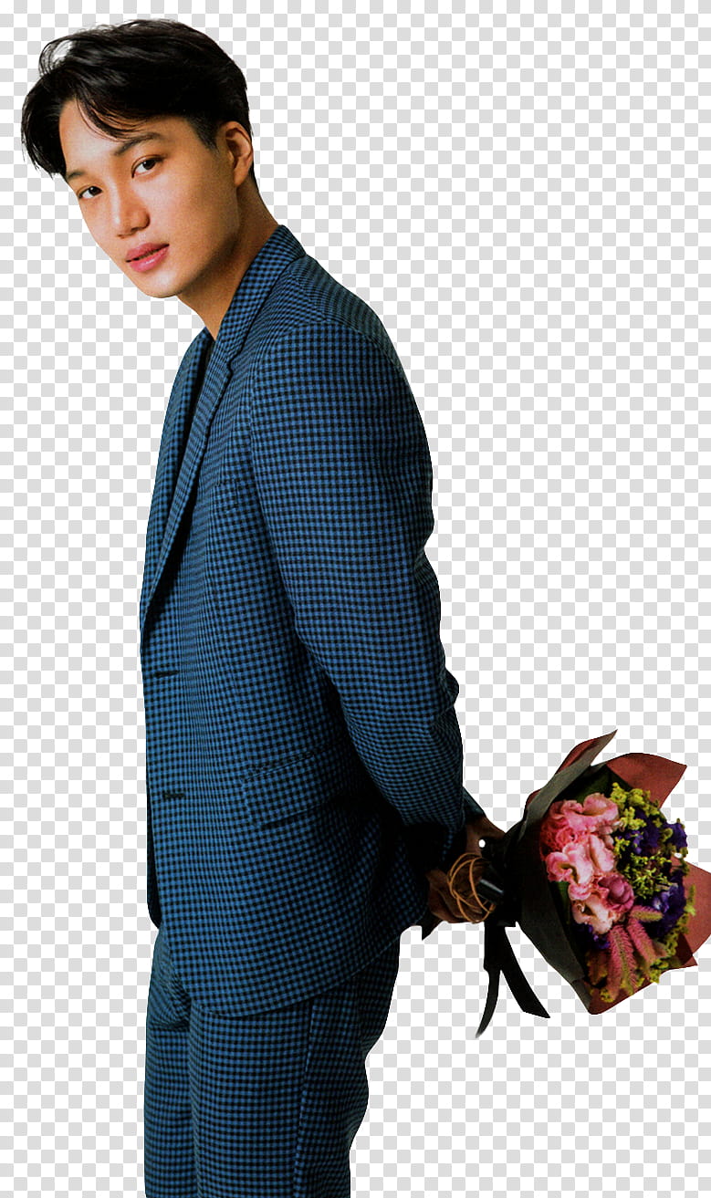 EXO Kai haru hana, man holding flower bouquet transparent background PNG clipart