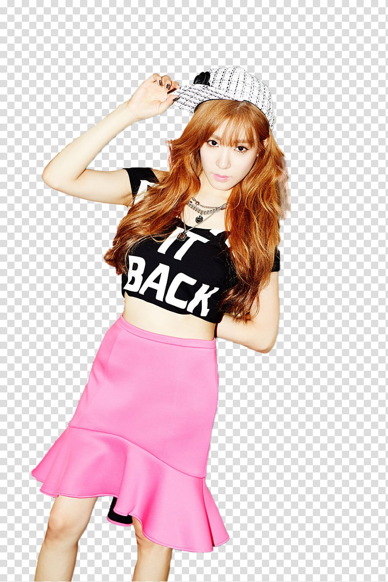 Tiffany Holler Concept, woman wearing black crop-top and pink skirt transparent background PNG clipart