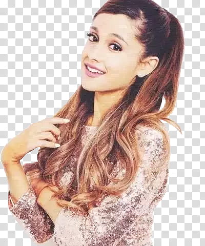 Ariana Grande in a Sparkly Shirt transparent background PNG clipart