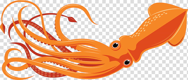 Orange, Giant Pacific Octopus, Seafood, Animal Figure, Squid, Tail transparent background PNG clipart