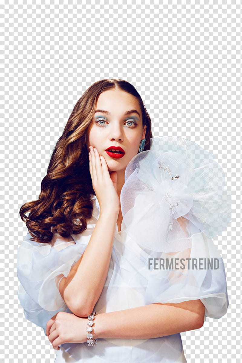 MADDIE ZIEGLER PAPER MAGAZINE , woman in white lace dress transparent background PNG clipart