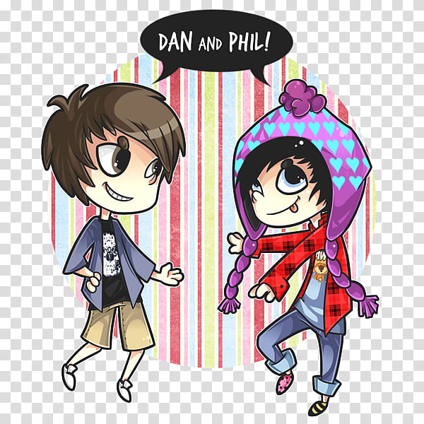 Phil and Dan, Dan and Phil cartoon characters transparent background PNG clipart