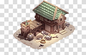 house architecture playset cottage log cabin, Watercolor, Paint, Wet Ink, Hut, Building, Toy transparent background PNG clipart thumbnail