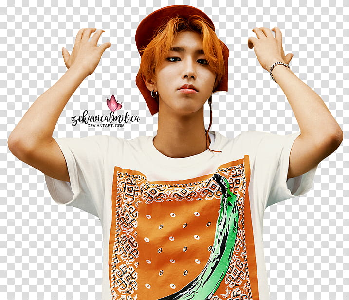 Stray Kids I am WHO, man raising his hands transparent background PNG clipart