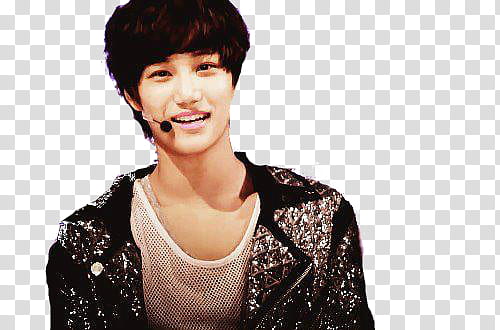 EXO K Kai D, man wearing black and brown jacket transparent background PNG clipart