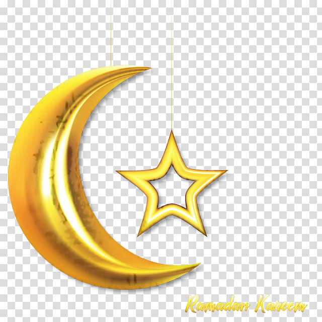Eid Mubarak Crescent, Eid Alfitr, Eid Aladha, Ramadan, Moon, Star And Crescent, Yellow, Symbol transparent background PNG clipart