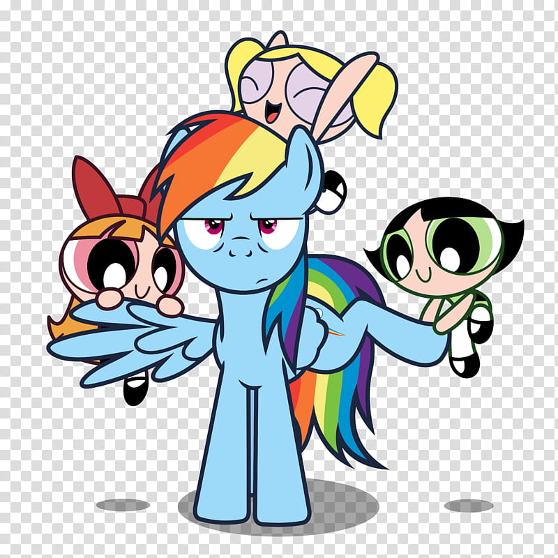 A Poni, Rainbow Dash and Power Puff Girls transparent background PNG clipart