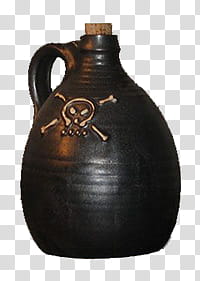 Pirates, black ceramic moonshine jug transparent background PNG clipart