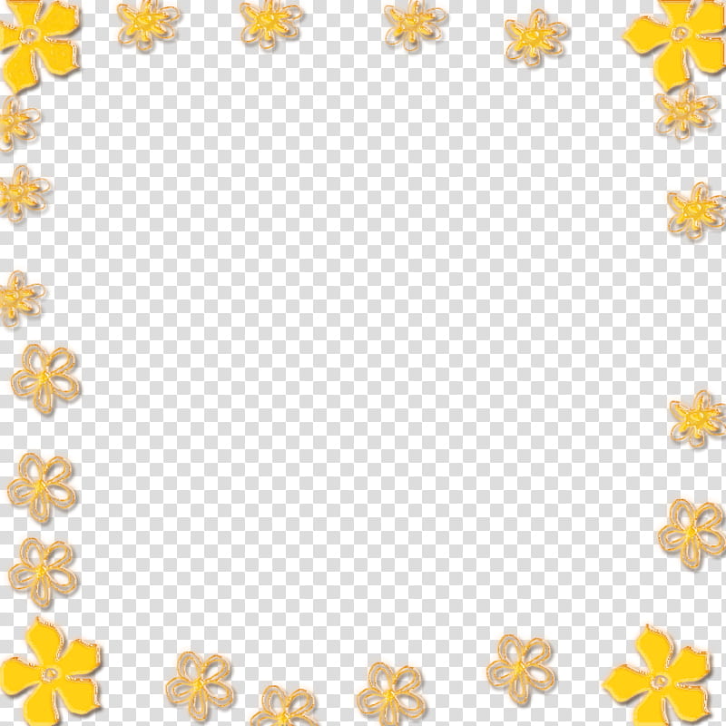 yellow flowers frame transparent background PNG clipart